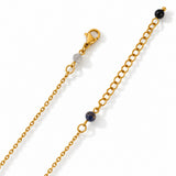 Sapphire Serenity Gold Plated Charm Necklace