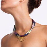 Multicolor Floral Scarf Necklace