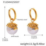 Ornate Pearl Crown Hoops