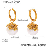 Ornate Pearl Crown Hoops