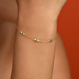 Deep Evil Eye Sparkle Bracelet