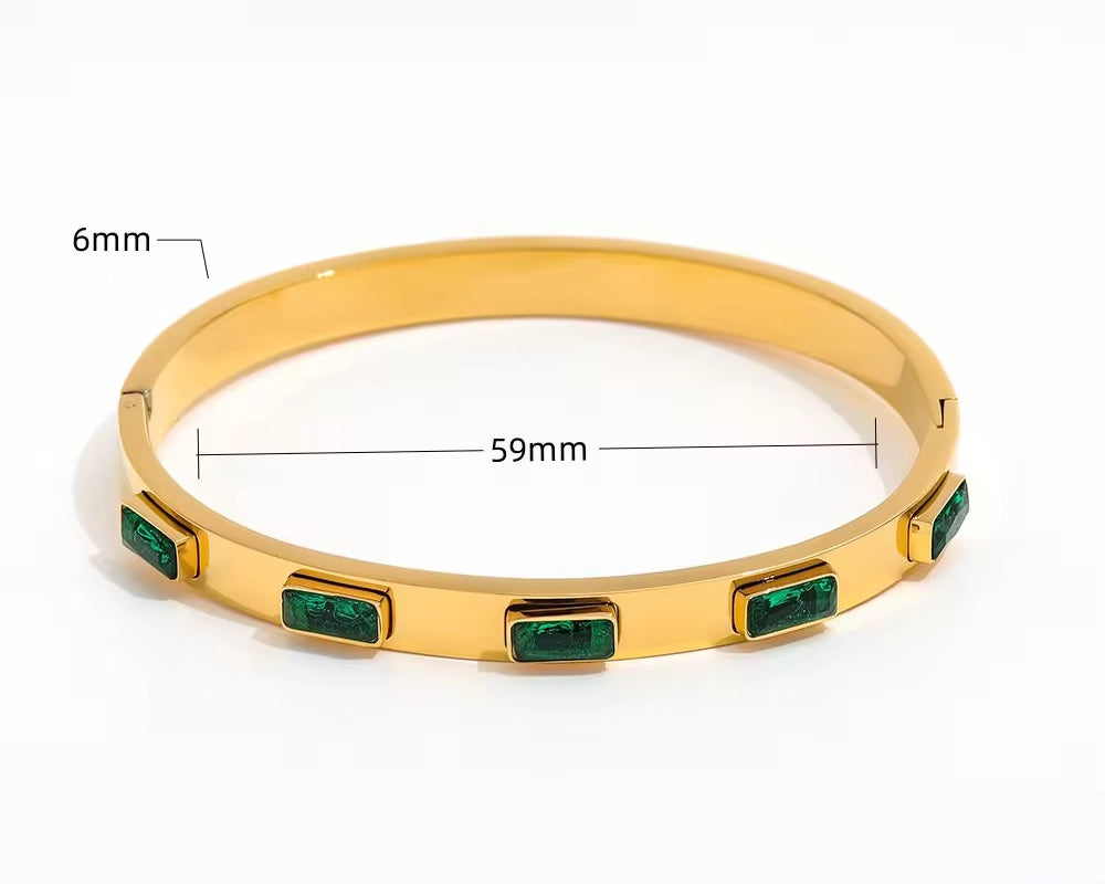 LuxeStack Gem Bangle Set