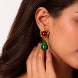 Floral Gem Drop Earrings