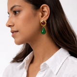 Floral Gem Drop Earrings
