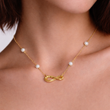 Dainty Pearl Infinity Necklace