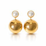 Golden Glow Pearl Drop Earrings