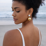 Golden Glow Pearl Drop Earrings