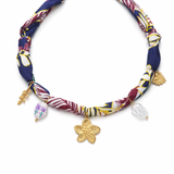 Multi Floral Scarf Necklace