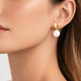 Lustrous Heart Pearl Studs