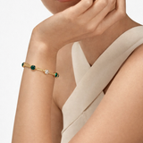 Golden Gemstone Cuff Bracelet