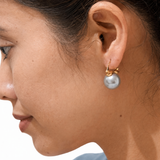 Classic Pearl Drop Earrings Grey