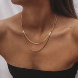 Double layered herringbone necklace
