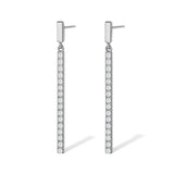 Moissanite linear pavé dangle
