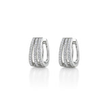 Moissanite multi-row curved earrings
