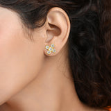 Moissanite floral cluster stud earrings