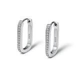 Moissanite elongated oval hoop