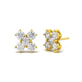 Moissanite floral cluster stud earrings
