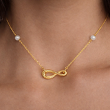 Dainty Pearl Infinity Necklace