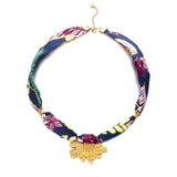 Multicolor Floral Scarf Necklace