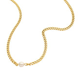 Dainty Freshwater Pearl Cuban Chain Choker Necklace