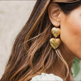 Golden Blossom Heart Gold Plated Earring