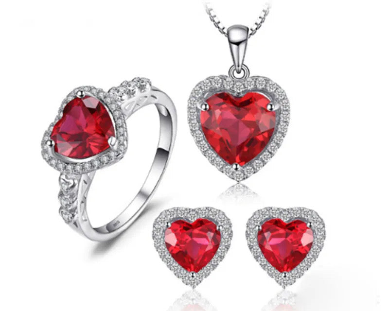 Crimson Heart Jewelry Set
