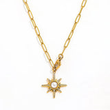Solara Pearl Starburst Pendant Necklace