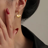 Golden Heart Drop Earrings