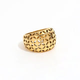 Gilded Petal Dome Ring