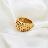 Gilded Petal Dome Ring