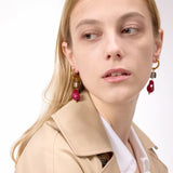 Crimson Stone Drop Earrings