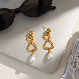 Infinity Pearl Drop Earrings