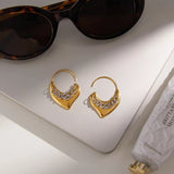 Two-Tone Heart Chain Earrings