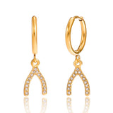 Wishbone Crystal Earrings