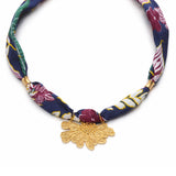 Multicolor Floral Scarf Necklace