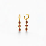 Garnet hoop danglers