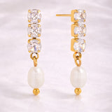Crystal Pearl Drop Earrings