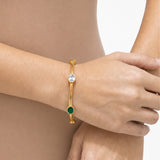 Golden Gemstone Cuff Gold Plated Bracelet