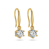 Moissanite drop huggie hoops