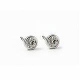 Moissanite bezel stud earring