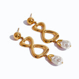 Infinity Pearl Drop Earrings
