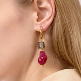 Crimson Stone Drop Earrings