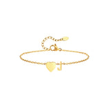 Heart & Initial Charm Bracelet