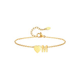 Heart & Initial Charm Bracelet