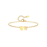 Heart & Initial Charm Bracelet