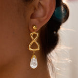Infinity Pearl Drop Earrings
