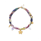 Multi Floral Scarf Necklace