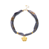 Azure Bloom Scarf & Pendant Necklace