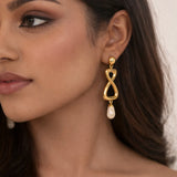 Infinity Pearl Drop Earrings