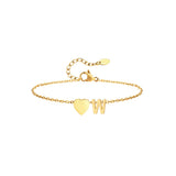 Heart & Initial Charm Bracelet